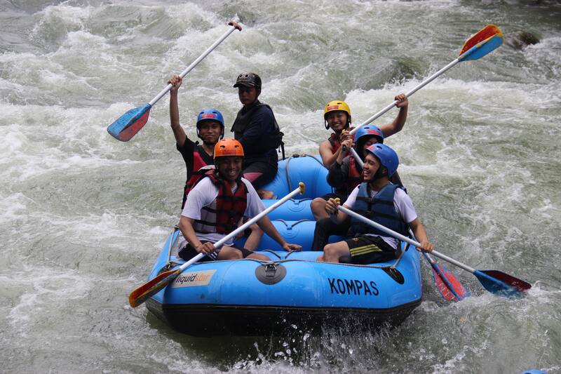 A raft on a river