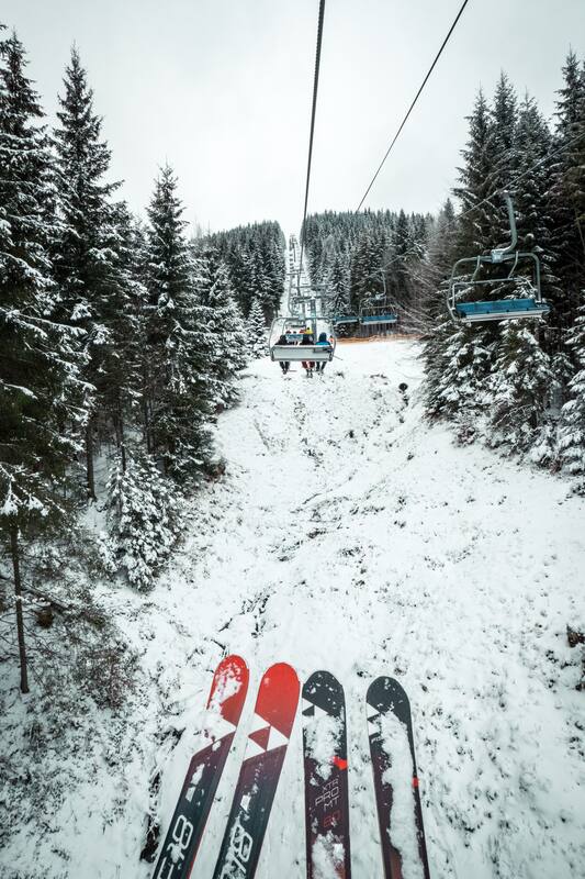 A skier on a snowy slope